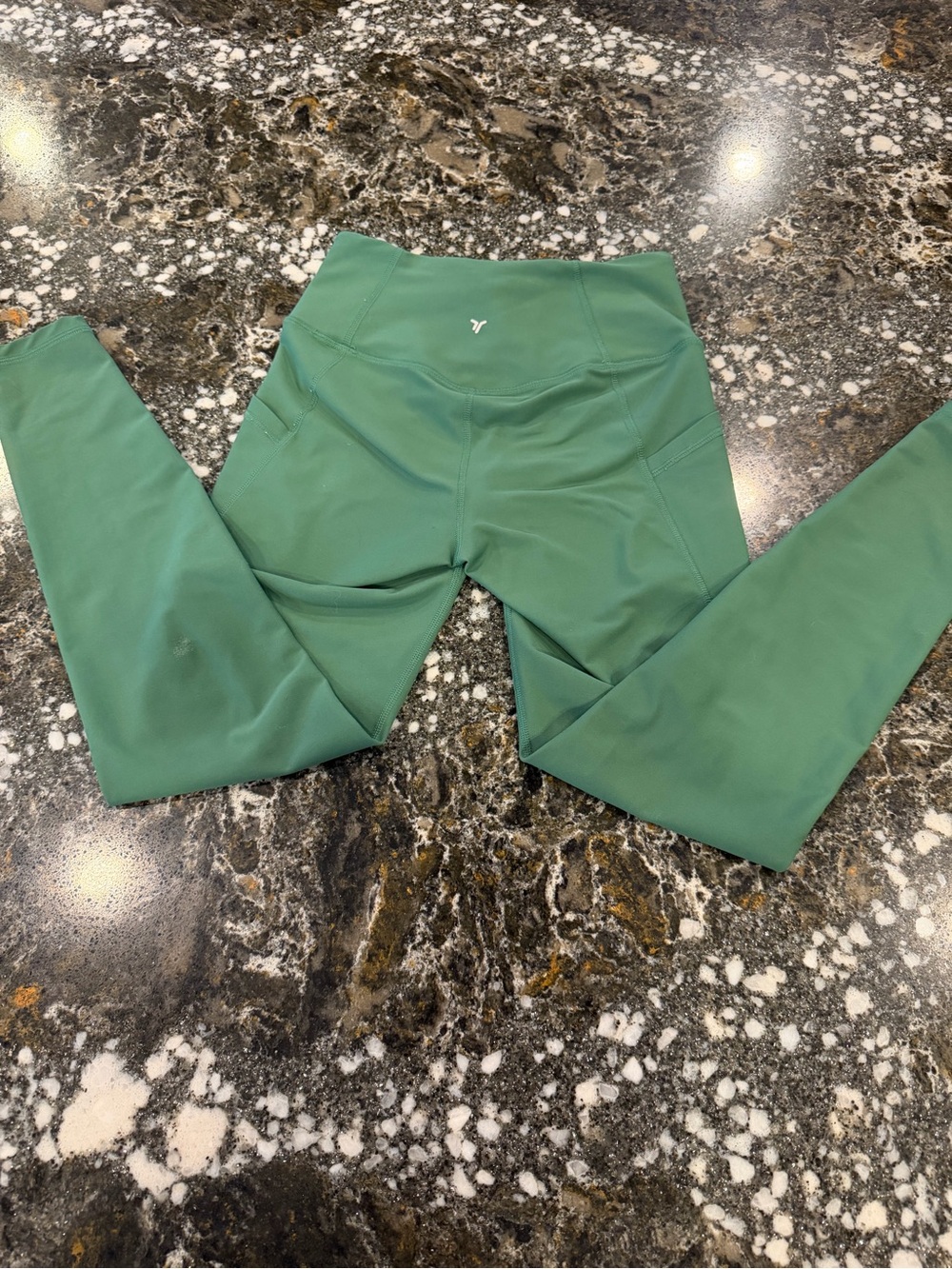 Old Navy Active Power-soft High Rise Leggings XS Green Pocket Athletic
